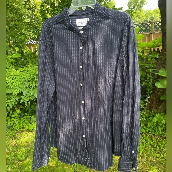 SOLD Goodfellow & Co XL Extra Large Standard Navy Long Sleeve Button Down Target - Picture 2 of 11